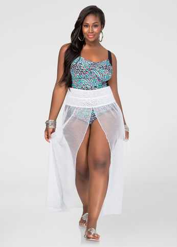 Crochet Flyaway Maxi Skirt Cover-Up