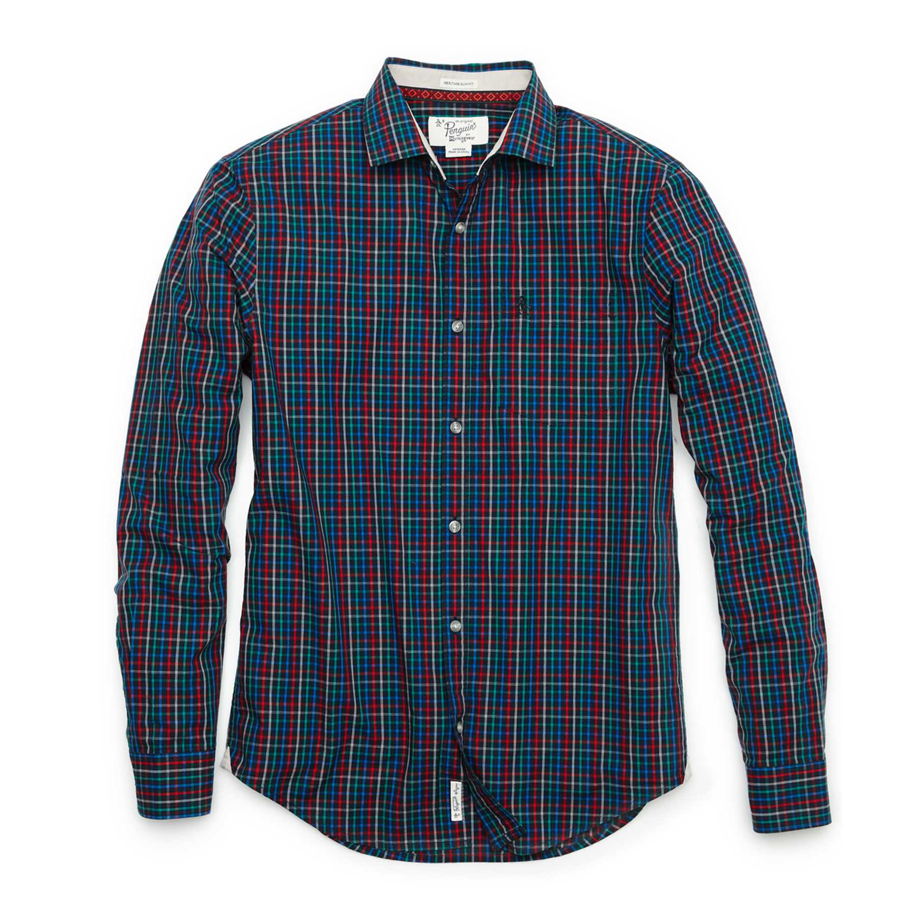 Original Penguin HEATHERED PLAID LONG SLEEVE SHIRT