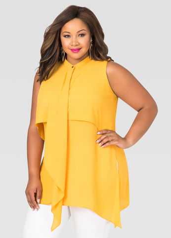 Sharkbite Ruffle Front Blouse
