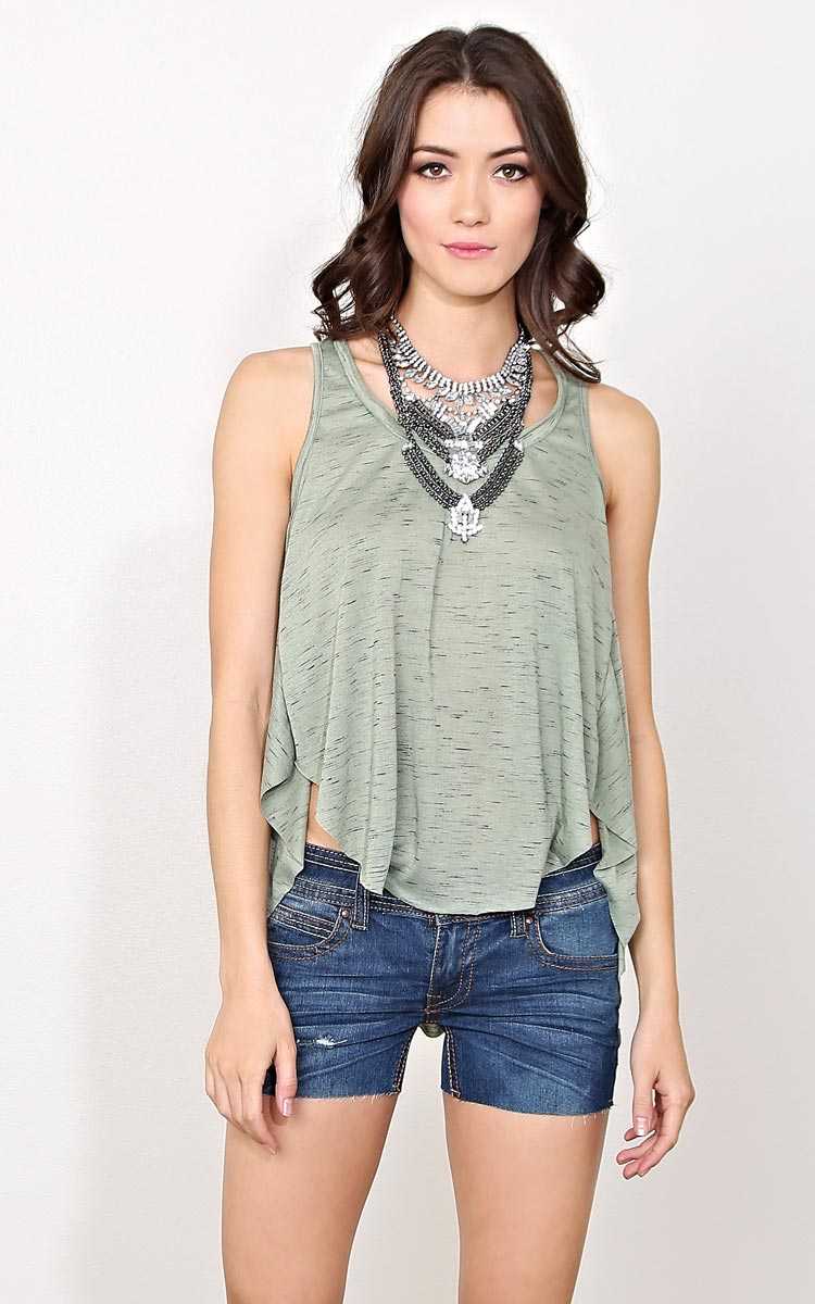Outta This World Knit Tank - - Sage in Size by Styles For Less