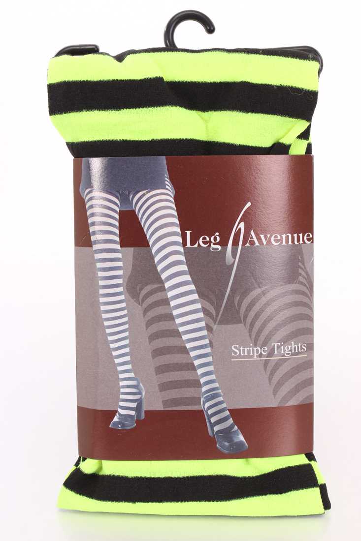 Black Neon Lime Stripe Tights
