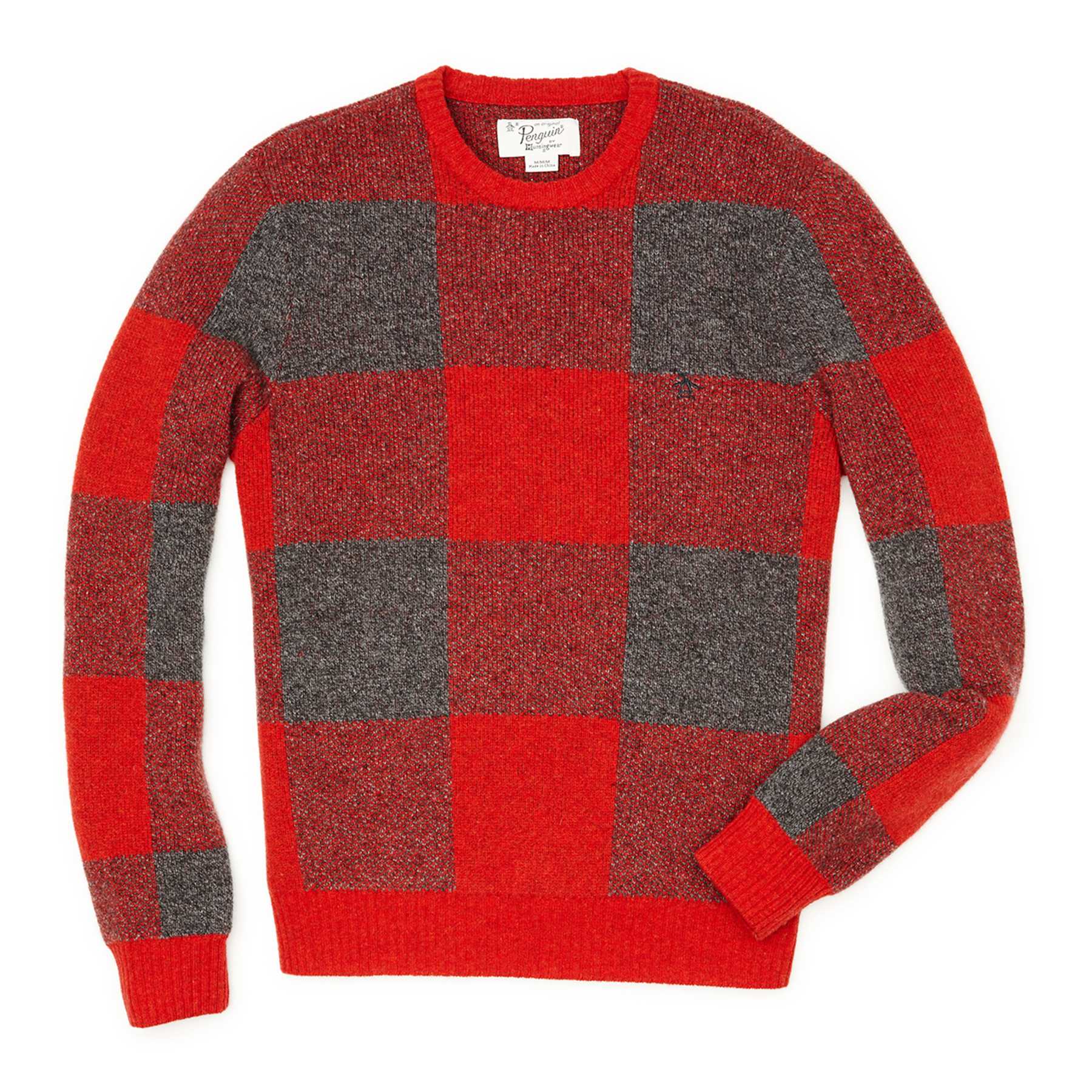 Original Penguin BIRDSEYE BUFFALO PLAID SWEATER