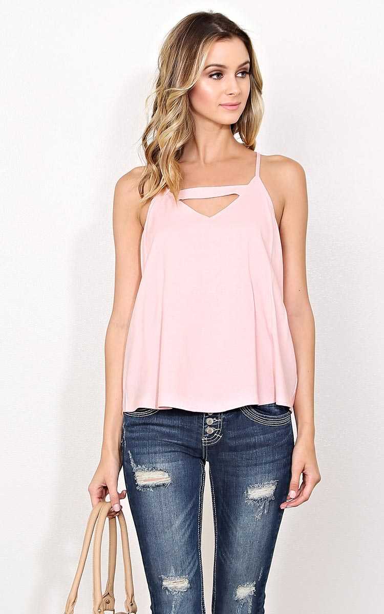 Sealed With a Kiss Woven Tank - - Blush in Size by Styles For Less