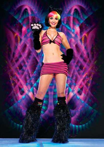 Fuchsia 3 PC. Zig Zag Net Skirt Bikini Outfit