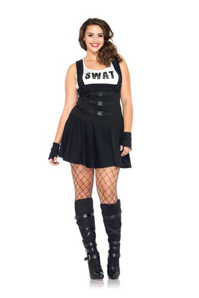 Black 2 PC Sultry SWAT Officer Costume