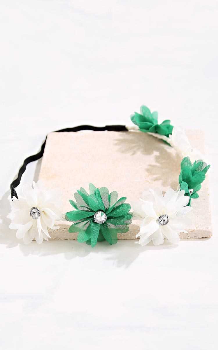 Irish Girl Floral Headwrap - N/S - Ivory Combo by Styles For Less
