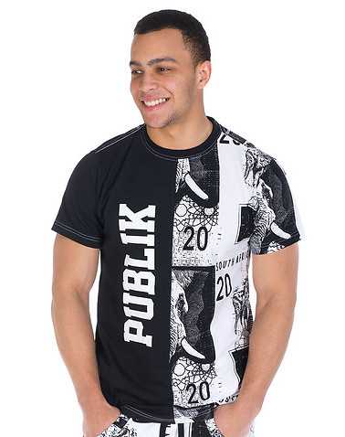 PUBLIK TRUST MENS Black Clothing / Tees and Polos L