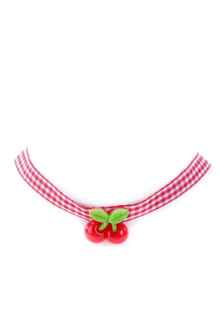 Red Cherry Charm Choker