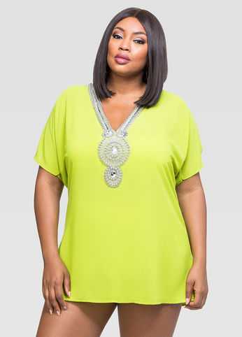 Silver Bead Cover-Up Top