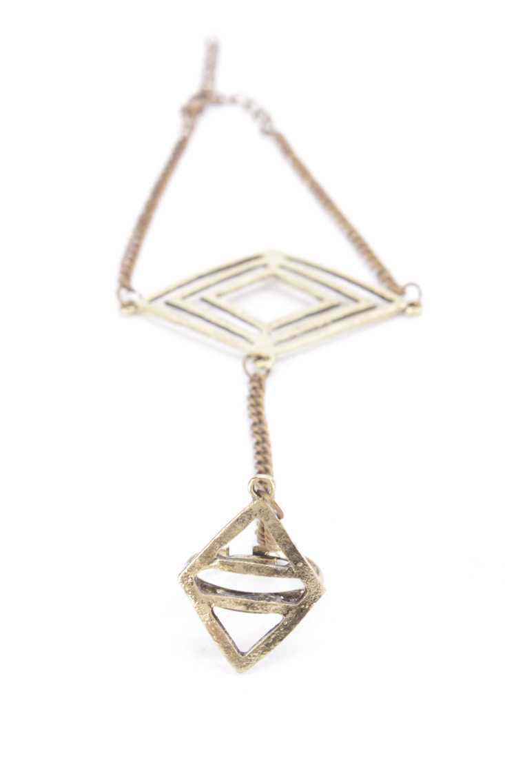 Bronze Cut Out Diamond Ring Bracelet