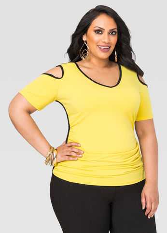 Solid Cold Shoulder Top
