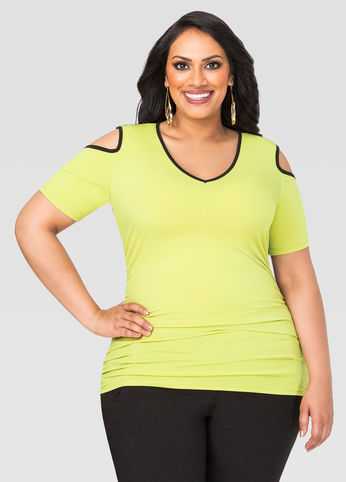 Solid Cold Shoulder Top