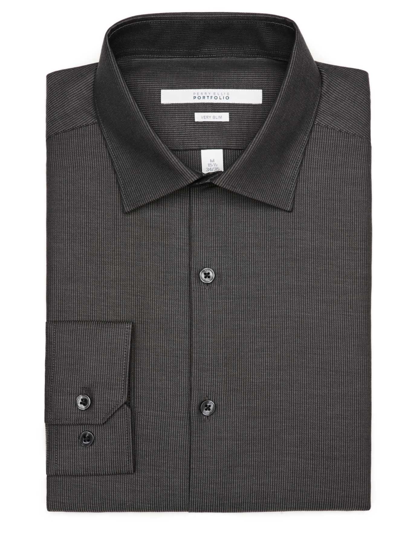 Perry Ellis Very Slim Corded Texture Dress Shirt