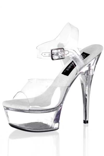 Clear Strappy Peep Toe Platform High Heels