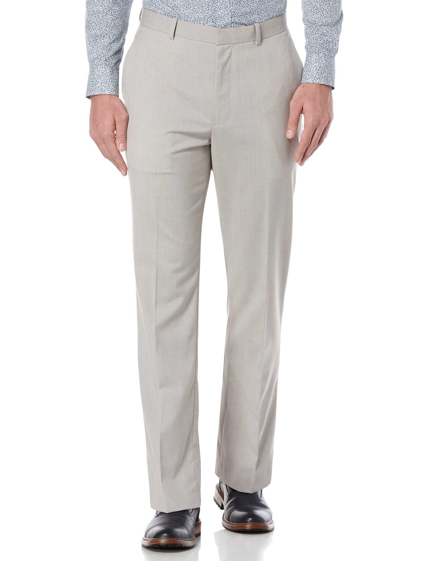 Perry Ellis Solid Textured Flat Front Suit Pant