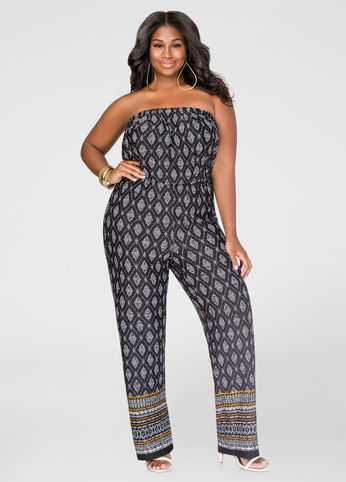 Strapless Boho Print Jumpsuit