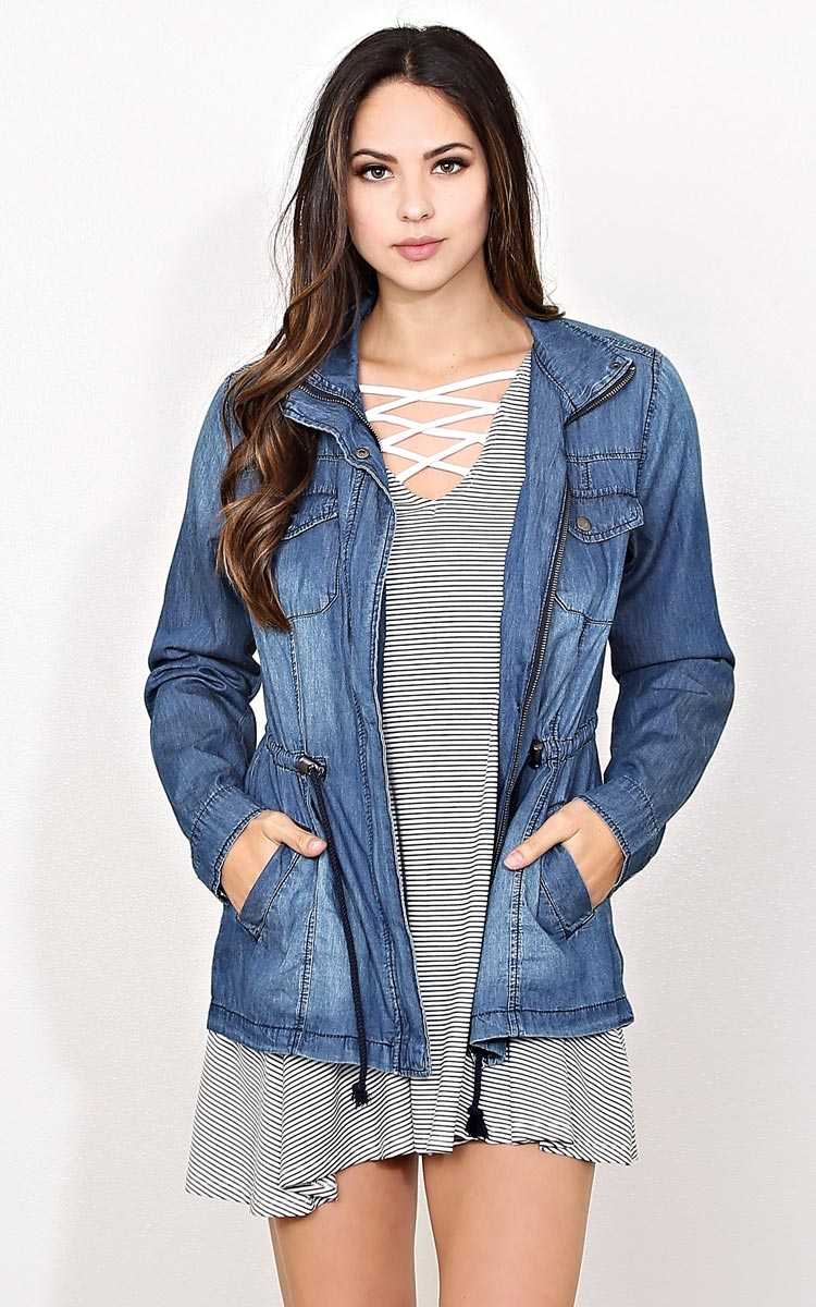 Spring Gust Chambray Anorak - - Med Wash in Size by Styles For Less