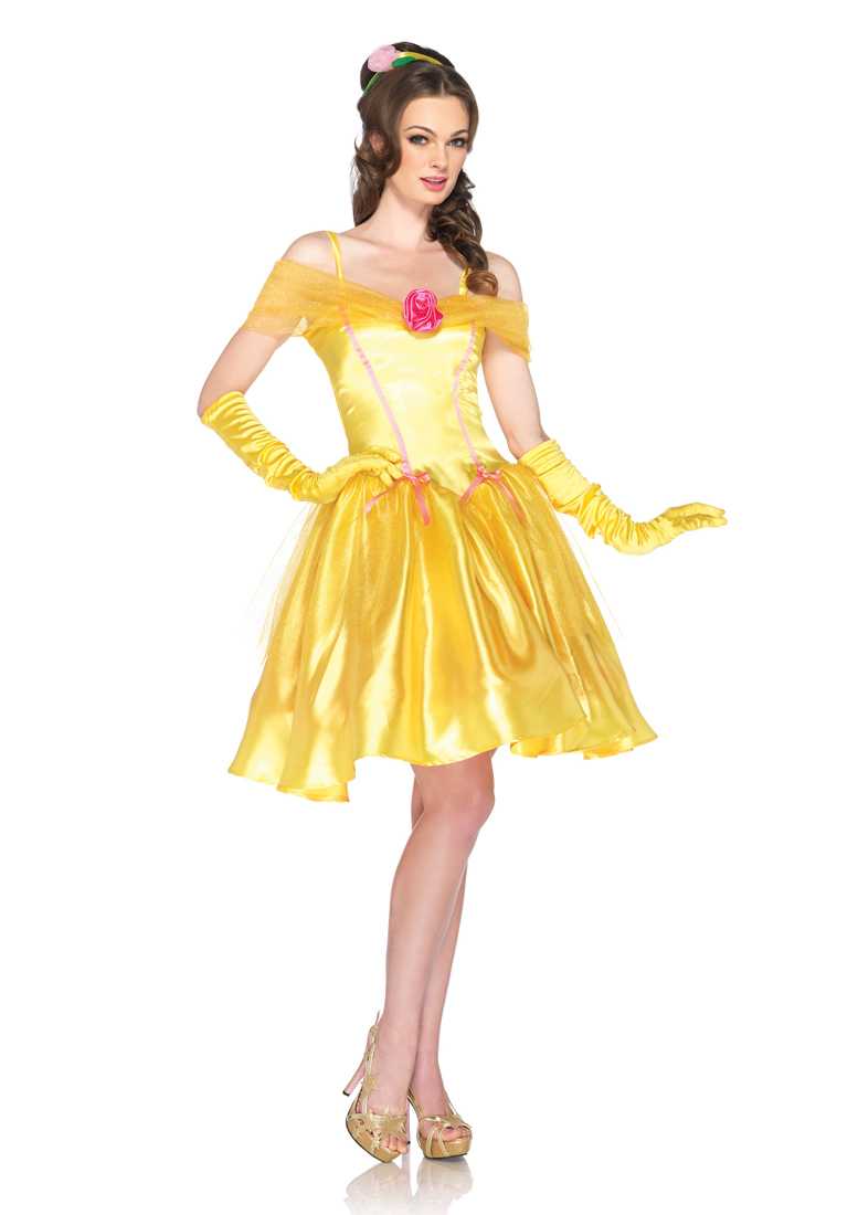 2 PC Yellow Princess Belle Hasbro Costume
