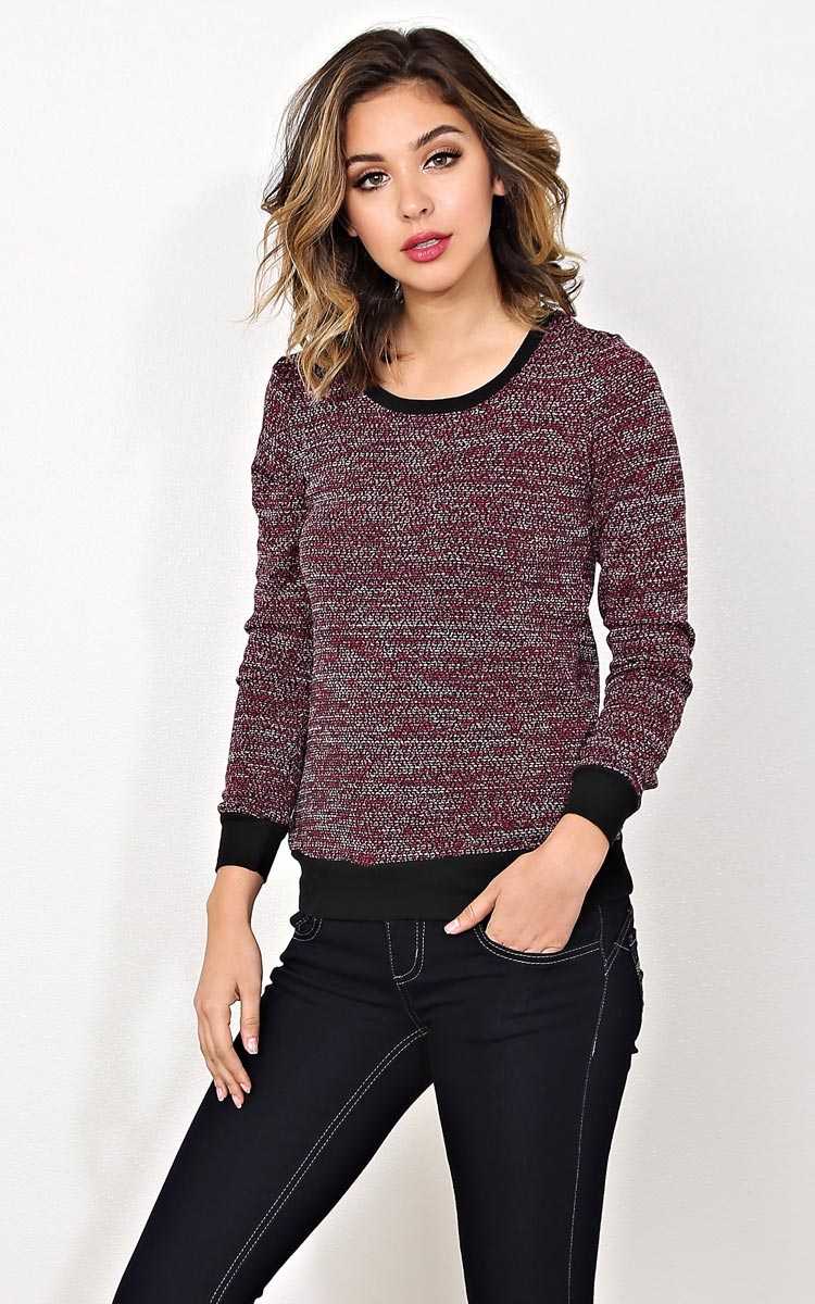 Burgundy Relaxing Long Sleeve Top - SML - Burgundy in Size Small by Styles For Less