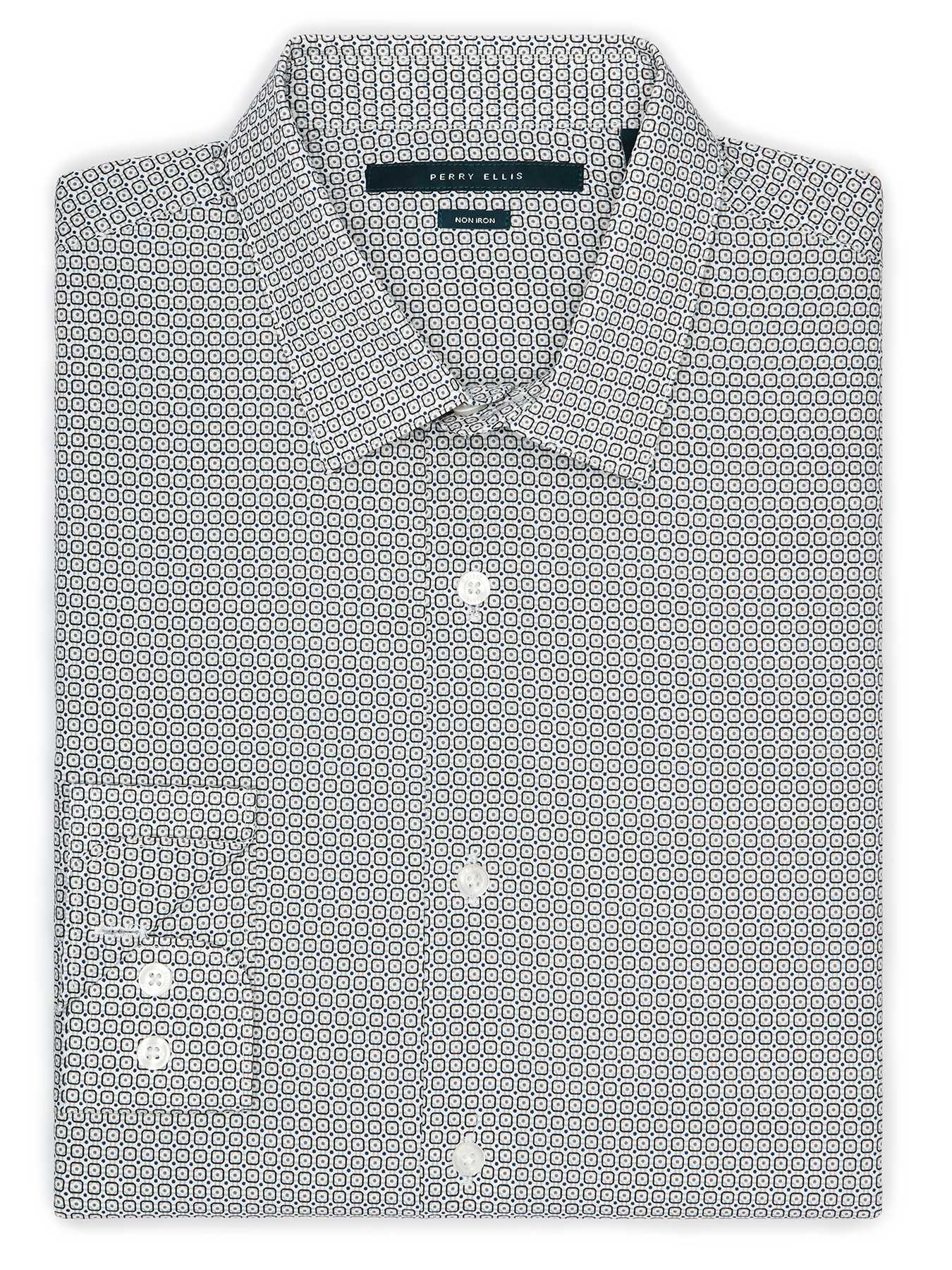 Perry Ellis Non-Iron Exclusive Circular Print Shirt