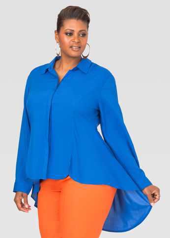 Button Front Fishtail Shirt