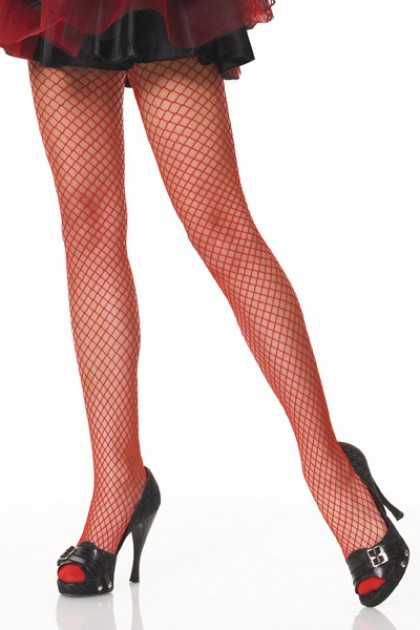 Red Fishnet Pantyhose