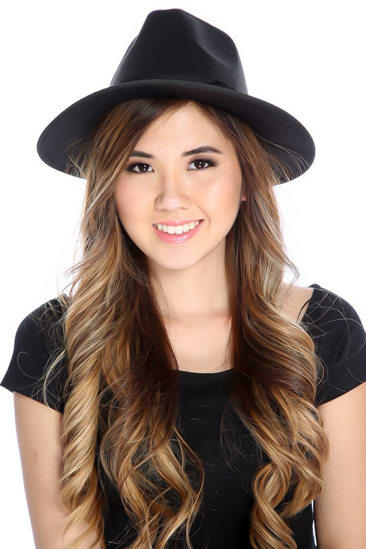 Black Satin Ribbon Detailing Panama Hat