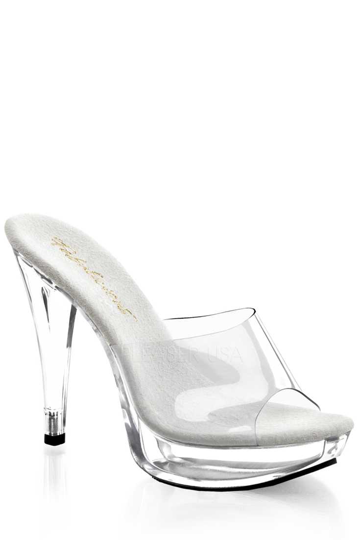 Clear Slip On Platform High Heels PVC