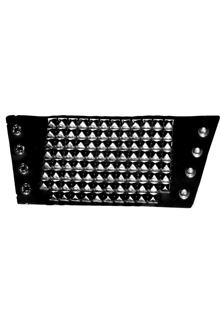 Black Silver Studded Gauntlet Costume Accessory