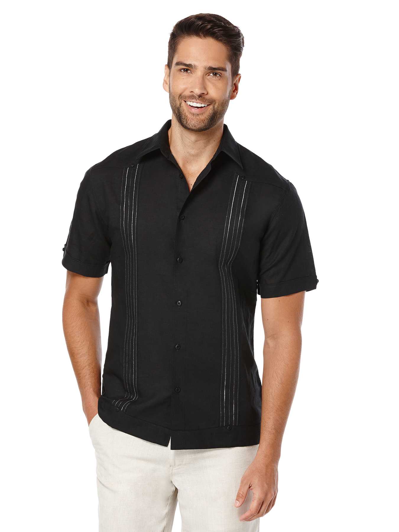 Cubavera Big & Tall Linen Short Sleeve No Pocket Guayabera