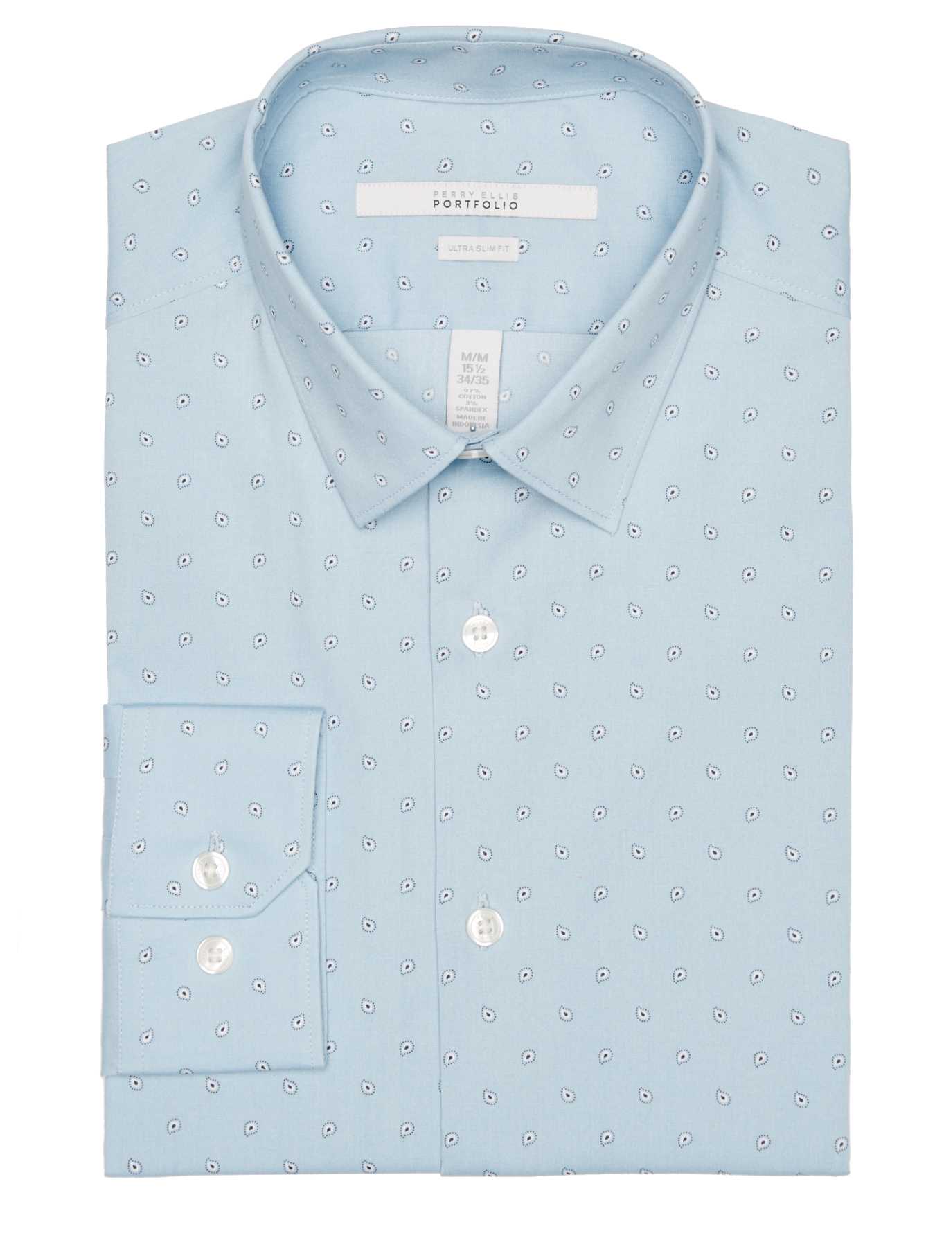 Perry Ellis Ultra Slim Scattered Paisley Dress Shirt