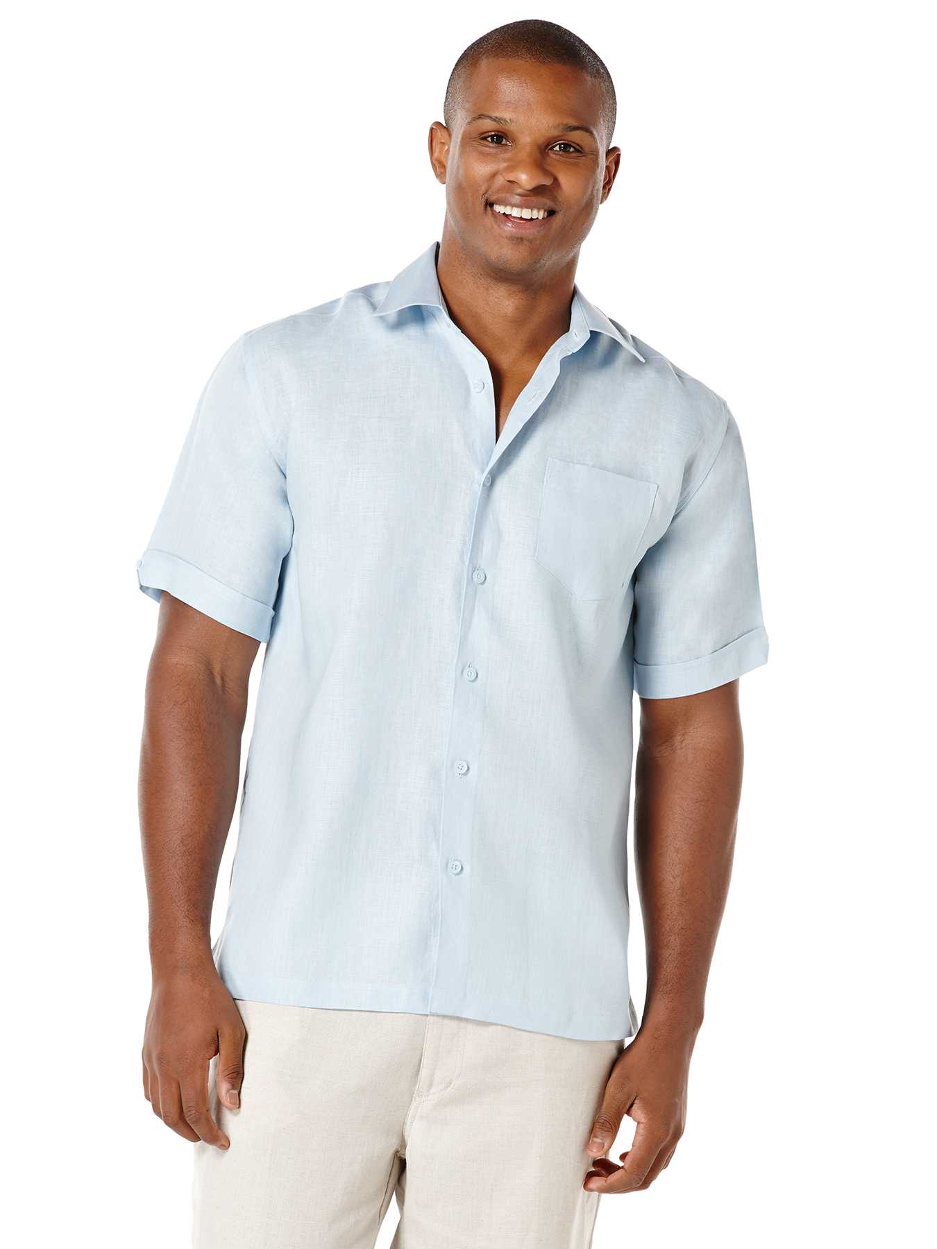 Cubavera 100% Linen Short Sleeve 1 Pocket Shirt