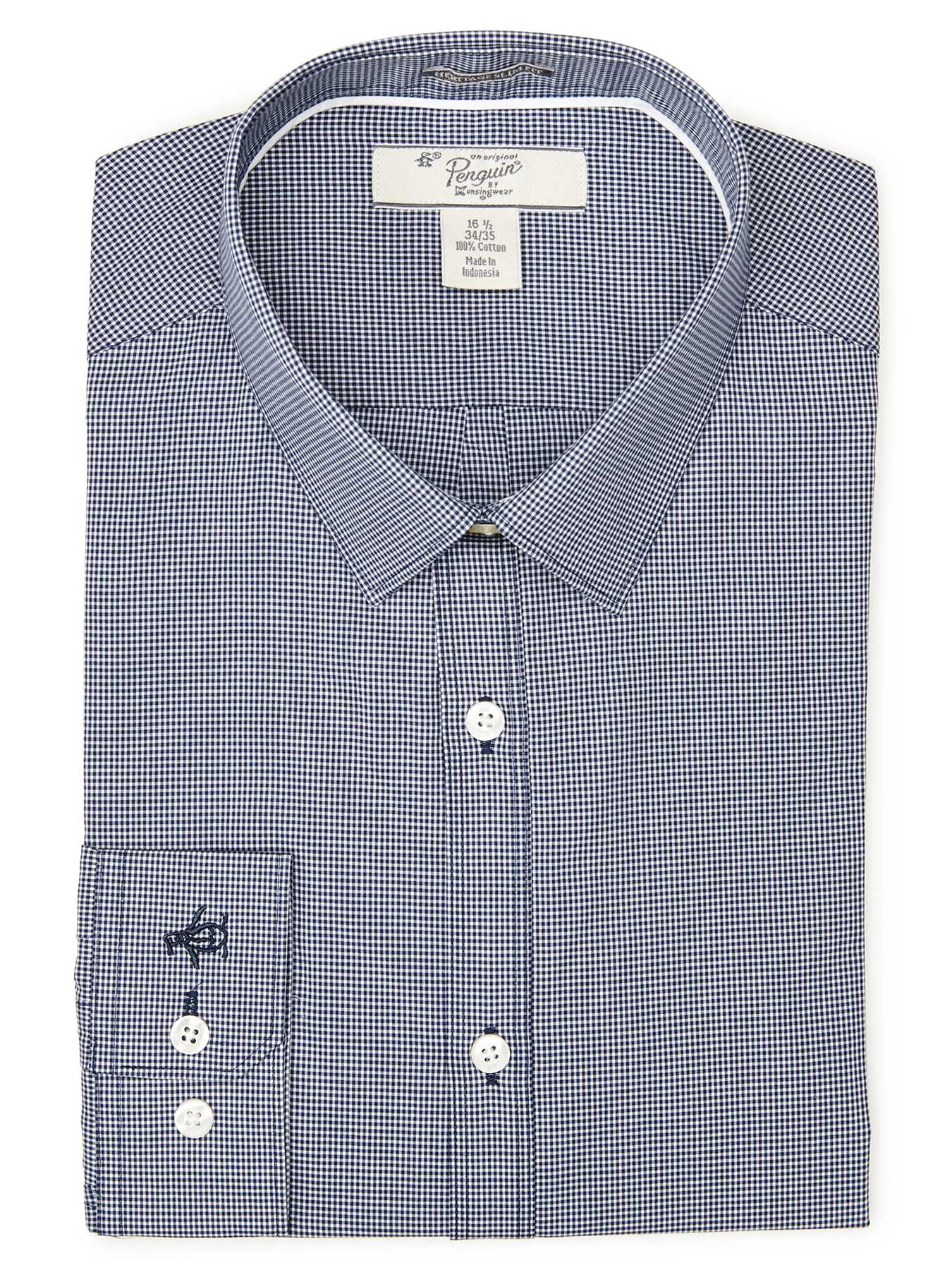 Original Penguin LONG SLEEVE MINI GINGHAM DRESS SHIRT