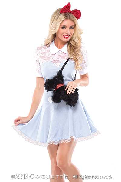 3 PC Sexy Blue White Sexy Dottie Costume