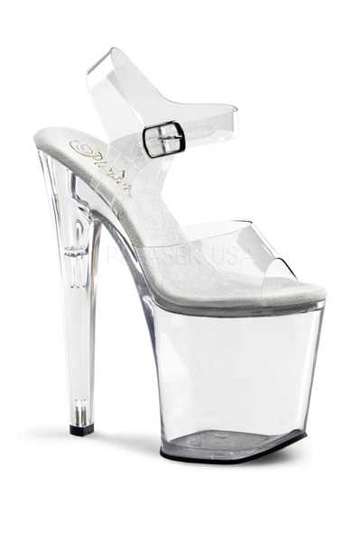 Clear Strappy Platform High Heels