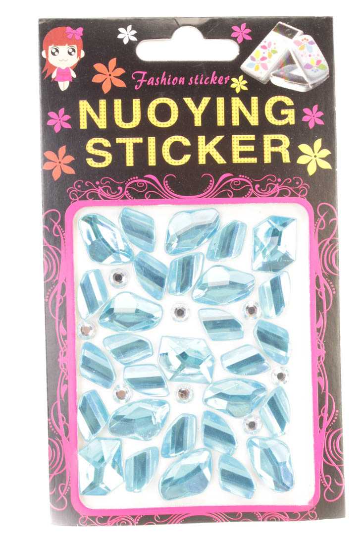 Bahama Blue Faceted Beaded Gemstone Stickers