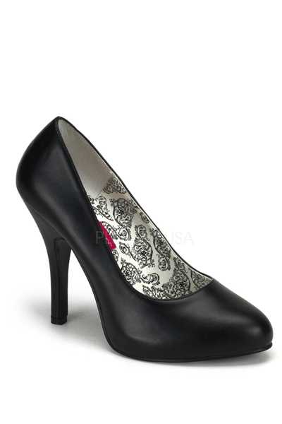 Black Faux Leather Pump High Heels