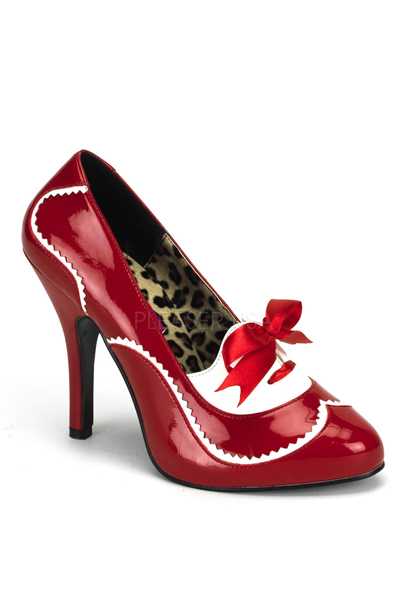 Red White Patent Faux Leather Two Tone High Heels