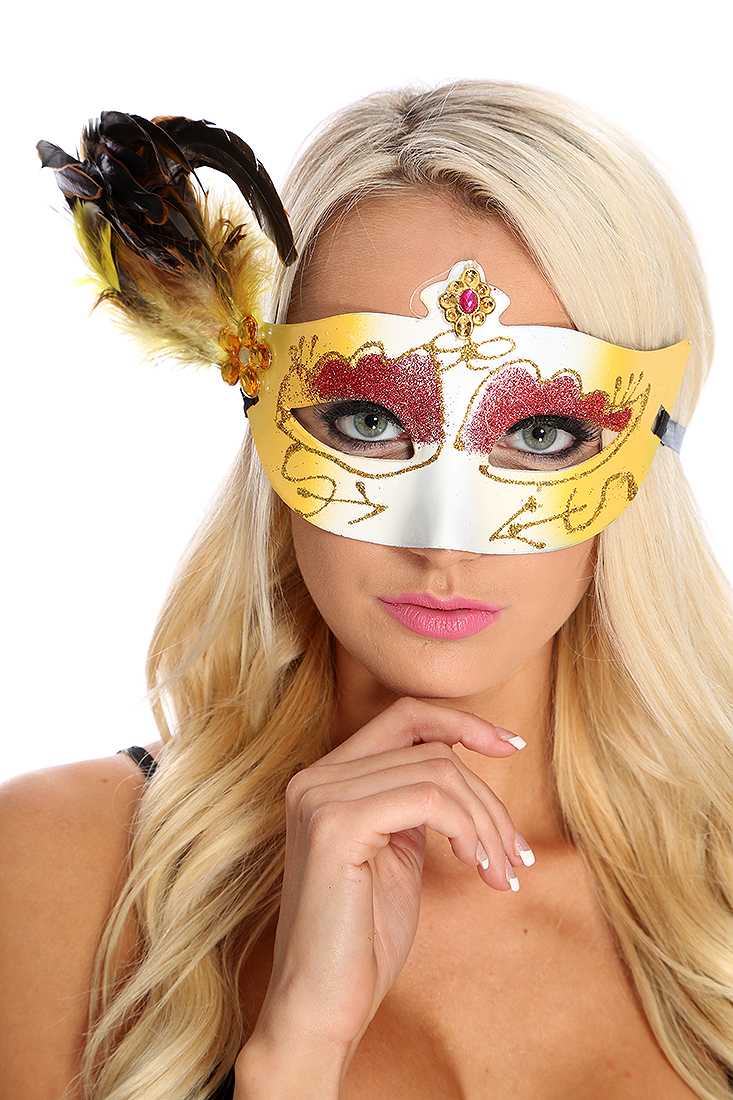 Yellow Feather Eye Mask