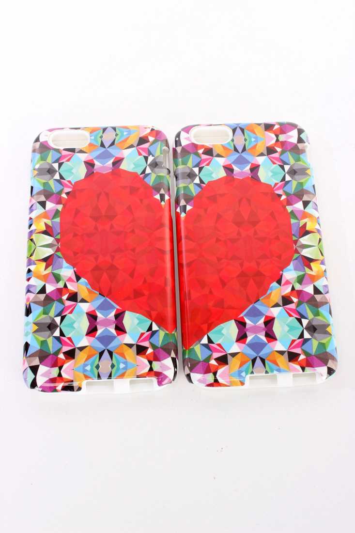 Red Blue Two Toned Heart Design Double iPhone 6 Case