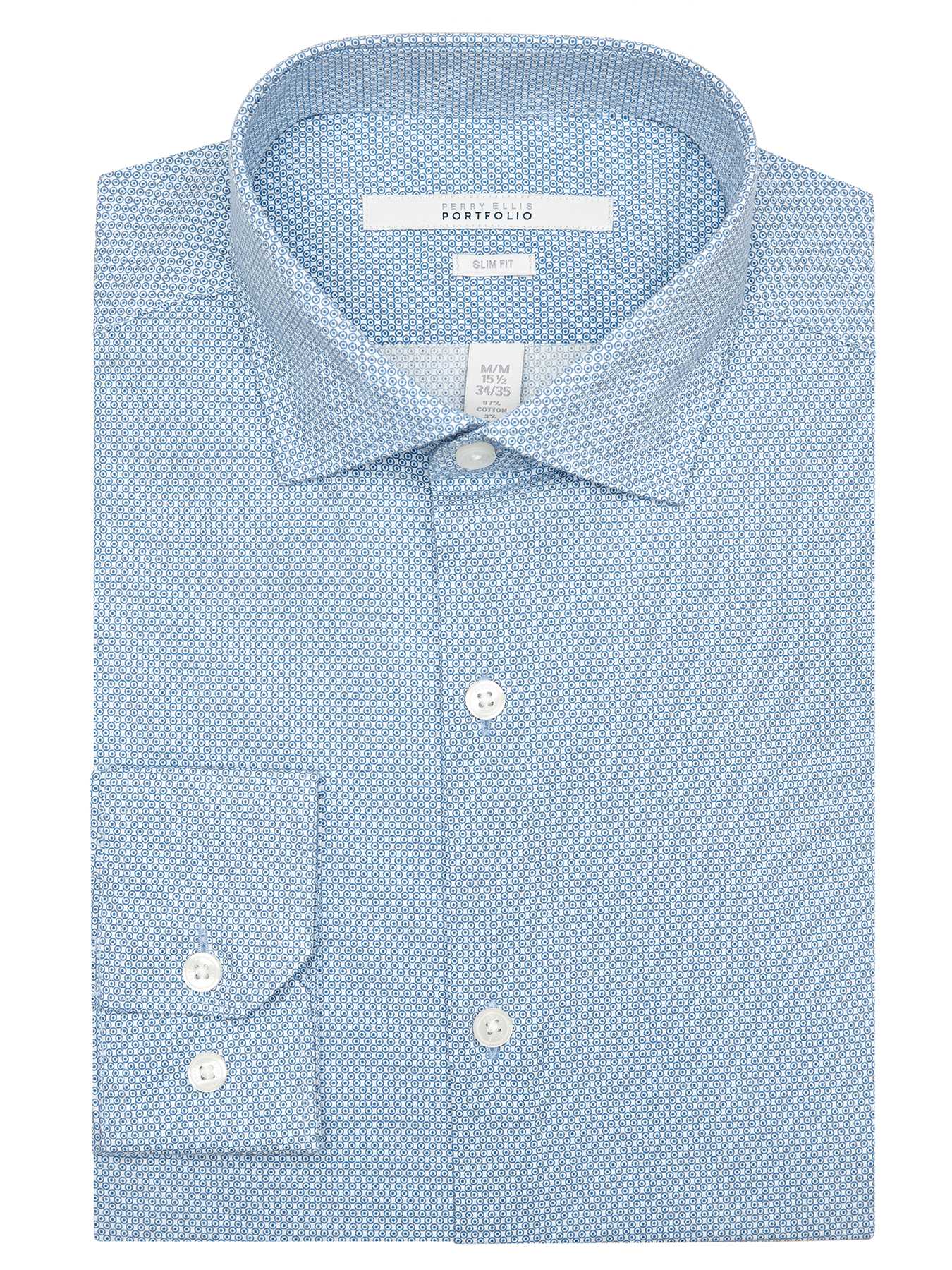Perry Ellis Slim Fit Round Dot Dress Shirt