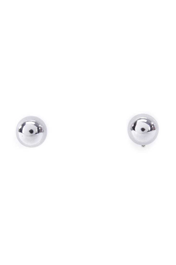 Silver Front And Back Beaded Earrings