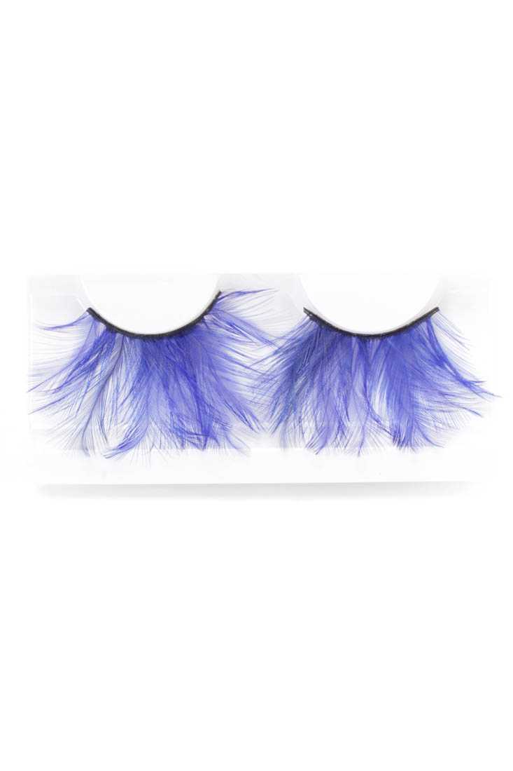 Royal Blue Feather Faux Eyelashes