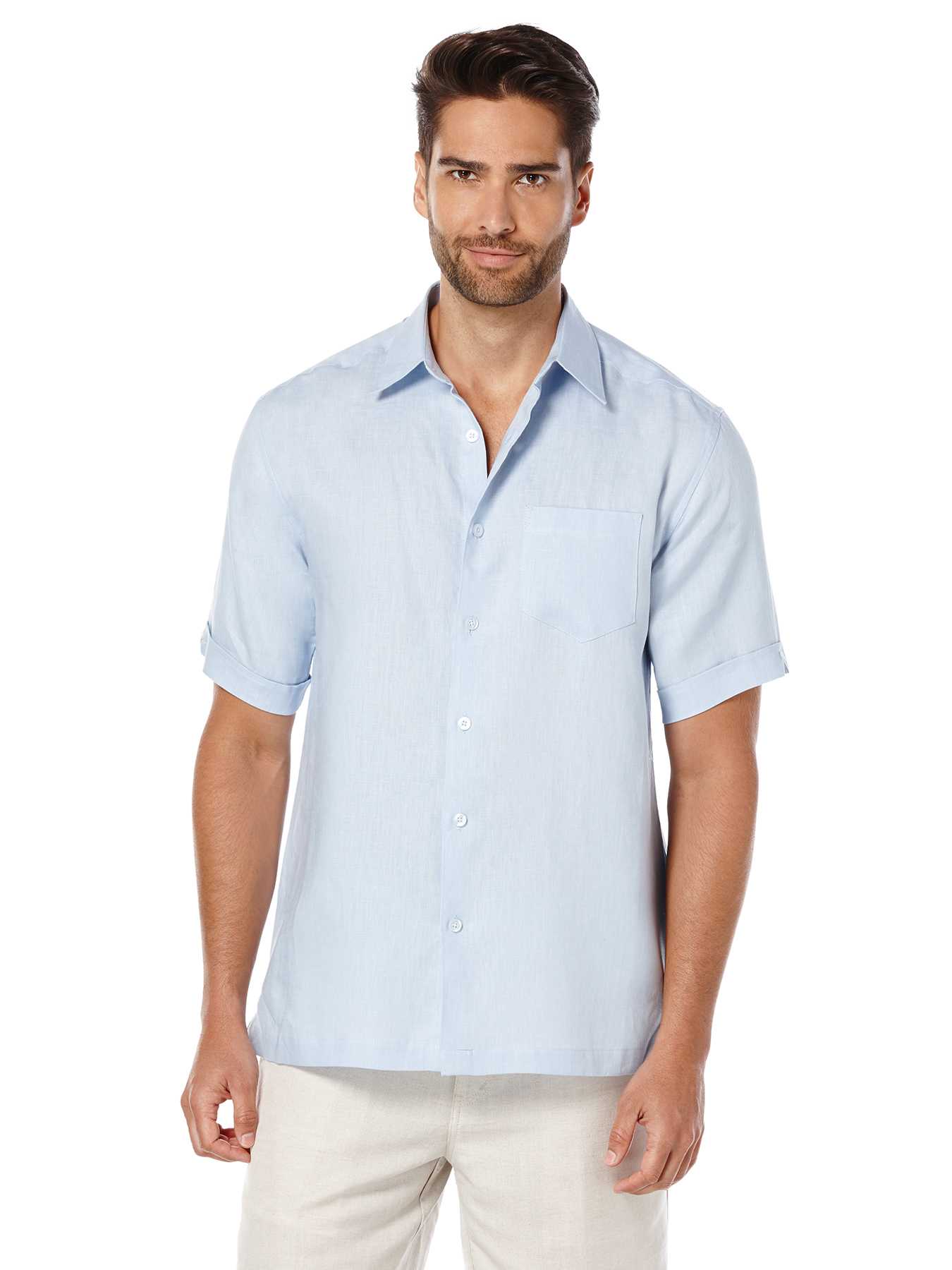 Cubavera 100% Linen Short Sleeve 1 Pocket Shirt