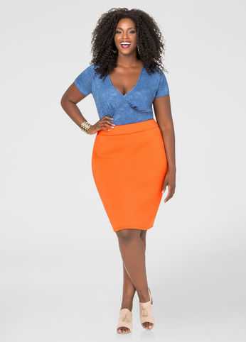 Neoprene Pencil Skirt
