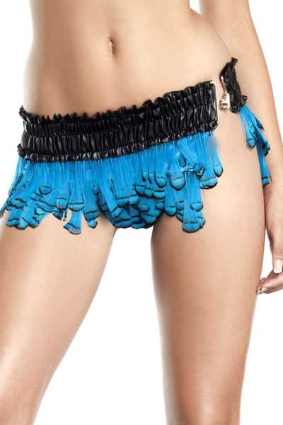 Turquoise Feather Skirt