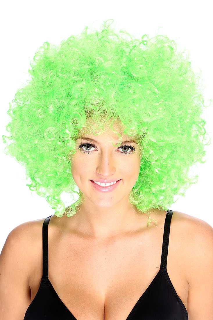 Lime Curly Afro Wig
