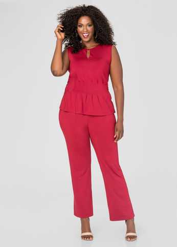 Wide Leg Peplum Jumpsuit