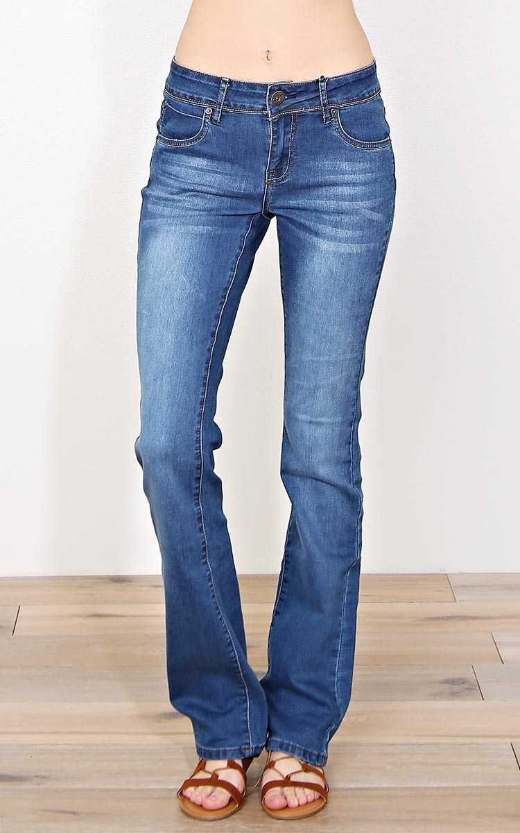 Kick Up Dust Denim Bootcut Jeans - Med Wash in Size by Styles For Less