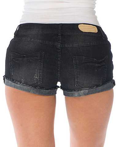 ESSENTIALS WOMENS Black Clothing / Denim Shorts 0
